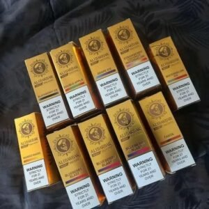 Ten Alibarbar INGOT disposable vapes displaying a variety of popular fruit and ice flavours available in Australia.