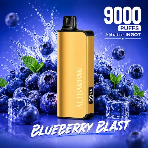 ALIBARBAR INGOT 9000 PUFFS – Blueberry Blast ice